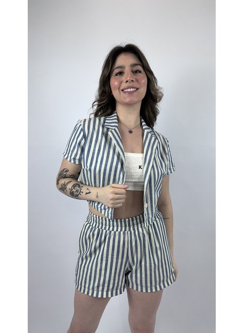 camisa e short feminino listrado riu kiu azul e branco 3