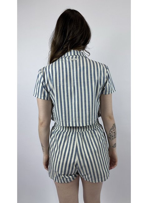 camisa e short feminino listrado riu kiu azul e branco 8