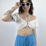 short feminino canelado riu kiu com fenda azul 5