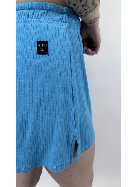 short feminino canelado riu kiu com fenda azul 8
