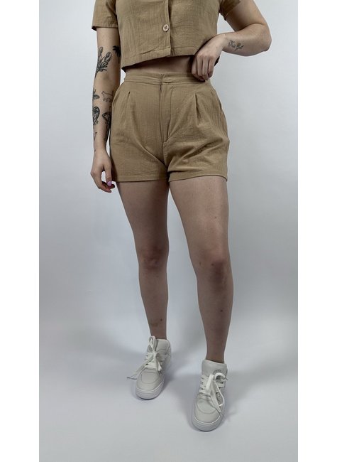 camisa cropped e short feminino cotton riu kiu marrom 3
