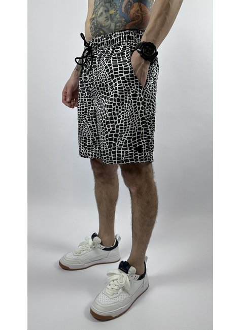 bermuda elastico diamond croc preta e branca 8