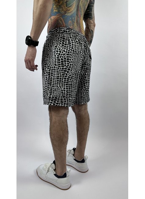 bermuda elastico diamond croc preta e branca 15