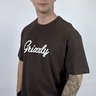 camiseta grizzly masculina script logo marrom 2