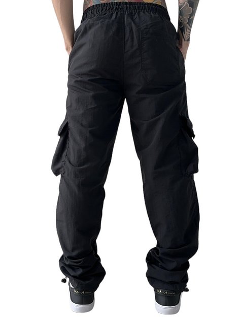 Calça Masculina Tactel Cargo Banks Preta Mahai Shop