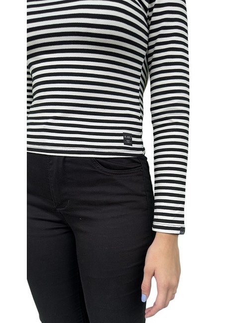 blusa manga longa gola alta listrada riu kiu preto e branco 5