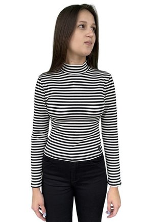 blusa manga longa gola alta listrada riu kiu preto e branco 7