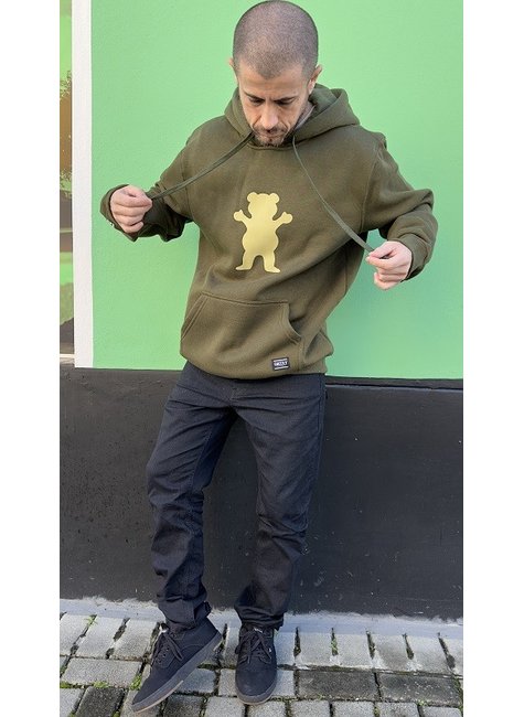 casaco moletom grizzly canguru og bear verde militar 1