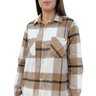 camisa botao xadrez forrada feminina freesurf scott bege marrom 9