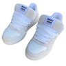 tenis feminino mary jane m99 fat lace skate low branco cinza 3