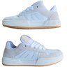 tenis feminino mary jane m99 fat lace skate low branco cinza 6