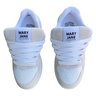 tenis feminino mary jane m99 fat lace skate low branco cinza 9