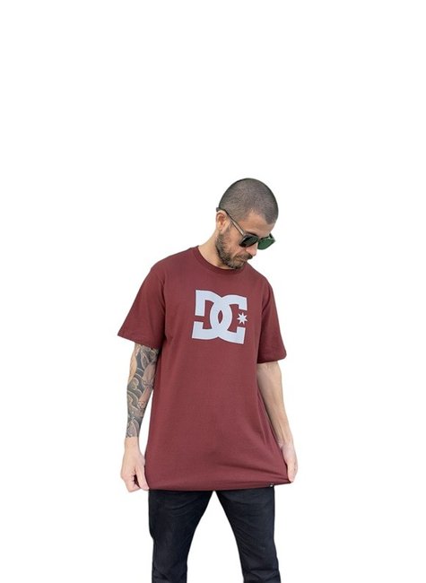 camiseta masculina dc shoes star bordo vinho 3