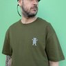 camiseta masculina grizzly mini og bear bordado verde militar 3