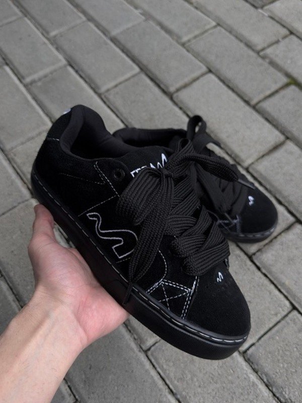 Tênis Tesla Hertz Fat Lace Preto Solado Preto - Mahai Shop