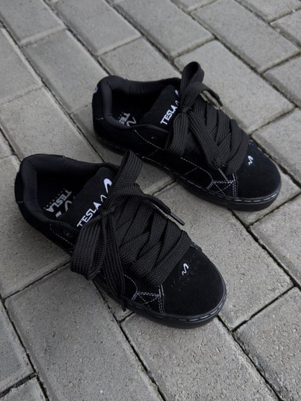 Tênis Tesla Hertz Fat Lace Preto Solado Preto - Mahai Shop