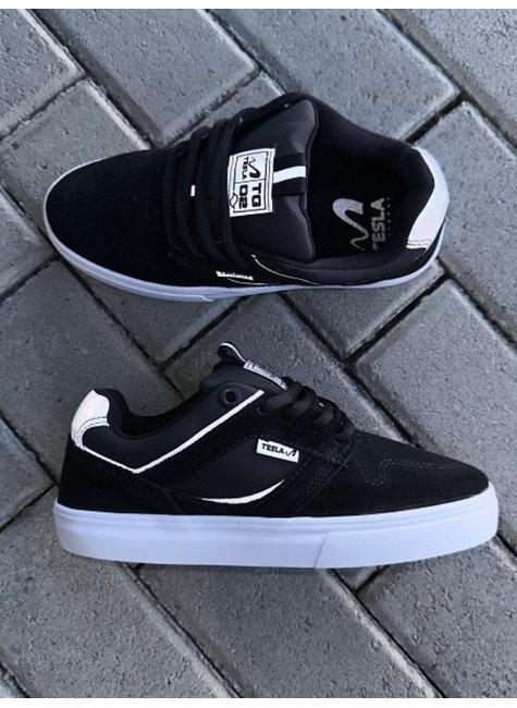 Tênis Tesla TG02 Preto Refletivo Solado Branco