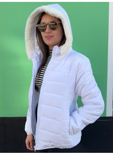 Jaqueta Feminina Puffer FreeSurf Feather Branca