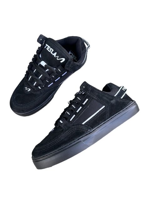 tenis tesla coil preto refletivo all black reflect 3