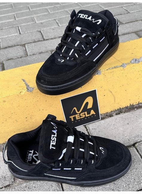 tenis tesla coil preto refletivo all black reflect 7