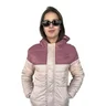 jaqueta feminina puffer code candy rosa bege 1