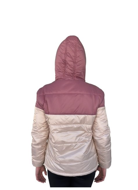 jaqueta feminina puffer code candy rosa bege 6