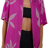 camisa botao feminina freesurf folhas rosa choque 6