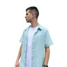 camisa botao masculina manga curta freesurf trust azul 3