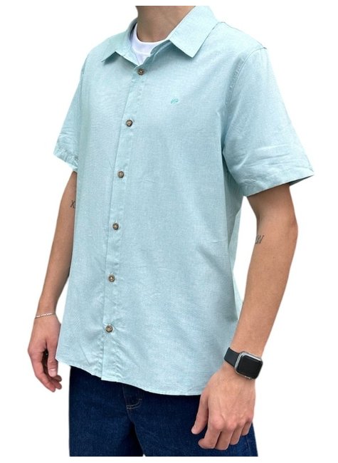 camisa botao masculina manga curta freesurf trust azul 6