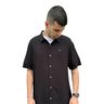 camisa botao masculina manga curta freesurf wave preta 1
