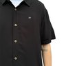 camisa botao masculina manga curta freesurf wave preta 3