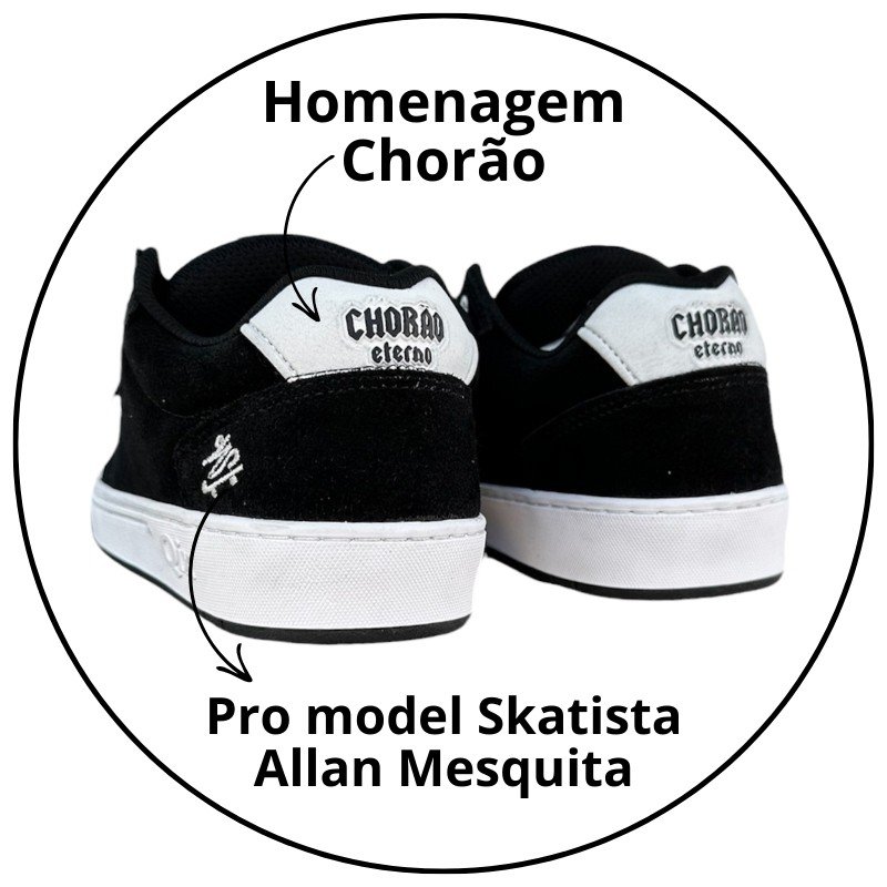 tenis qix allan mesquista collab chorao preto solado branco descricao 1