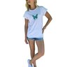 camiseta feminina t shirt estonada mahai borboleta branca 5