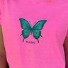 camiseta feminina t shirt estonada mahai borboleta rosa neon 9