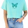 camiseta feminina cropped estonada mahai borboleta verde agua 3