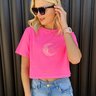 camiseta feminina cropped estonada mahai logo lua rosa neon 5
