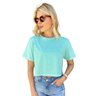 camiseta feminina cropped estonada mahai logo minimalista verde agua 2