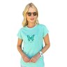 camiseta feminina t shirt estonada mahai borboleta verde agua 2