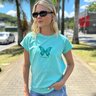 camiseta feminina t shirt estonada mahai borboleta verde agua 6