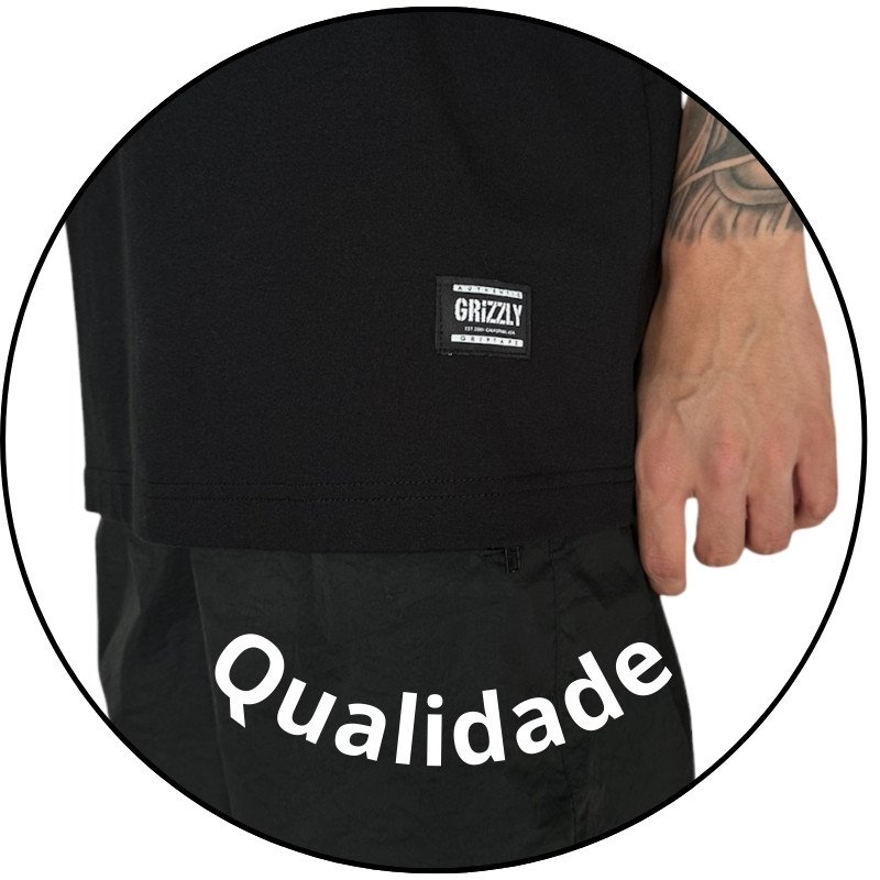 camiseta masculina grizzly og stamp tee preta descricao 3