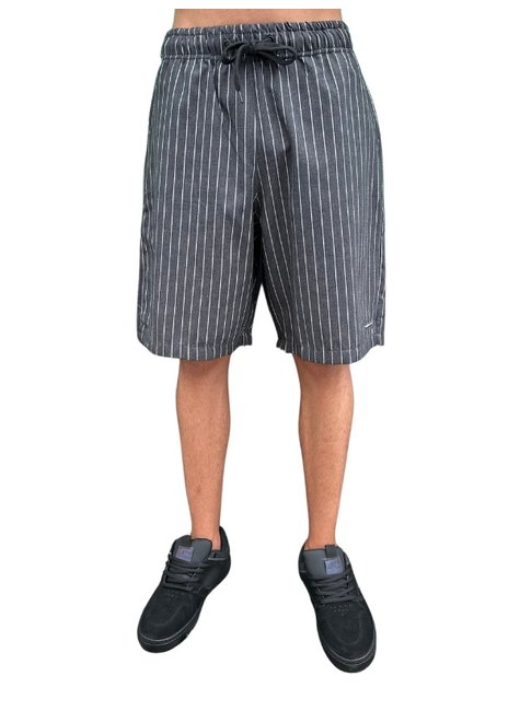 bermuda elastico sarja federal art cinza listras brancas 2