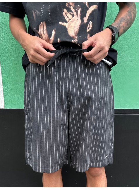 bermuda elastico sarja federal art cinza listras brancas 8