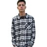 camisa flanela manga longa oversized code chess preto branco 1