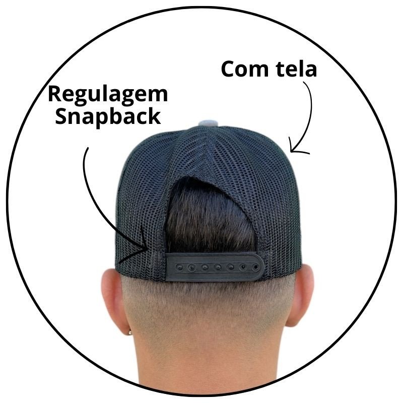 bone tela reino do garcia snapback cinza preto descricao 2