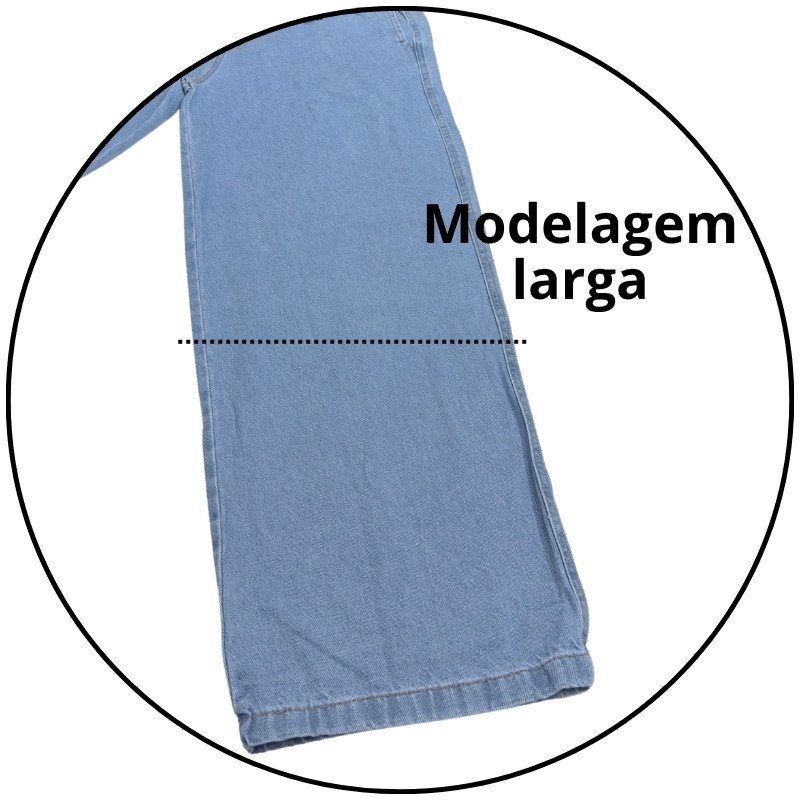 calca masculina balao baggy mahai jeans claro descricao 3