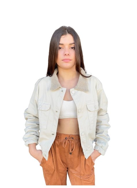 jaqueta sarja feminina forrada freesurf crop caqui 6