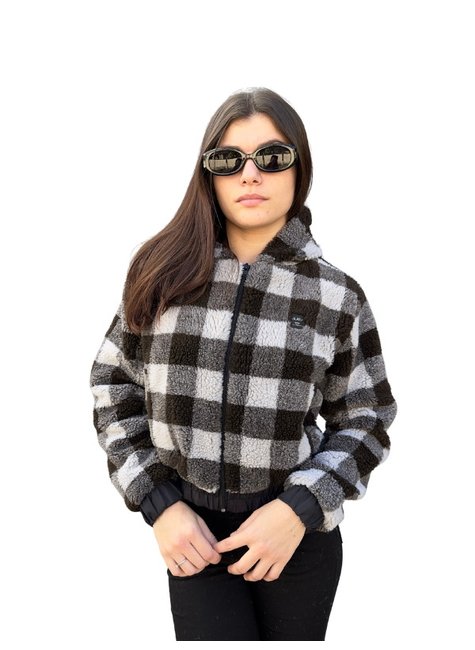 jaqueta feminina lover xadrez riu kiu marrom e bege 1