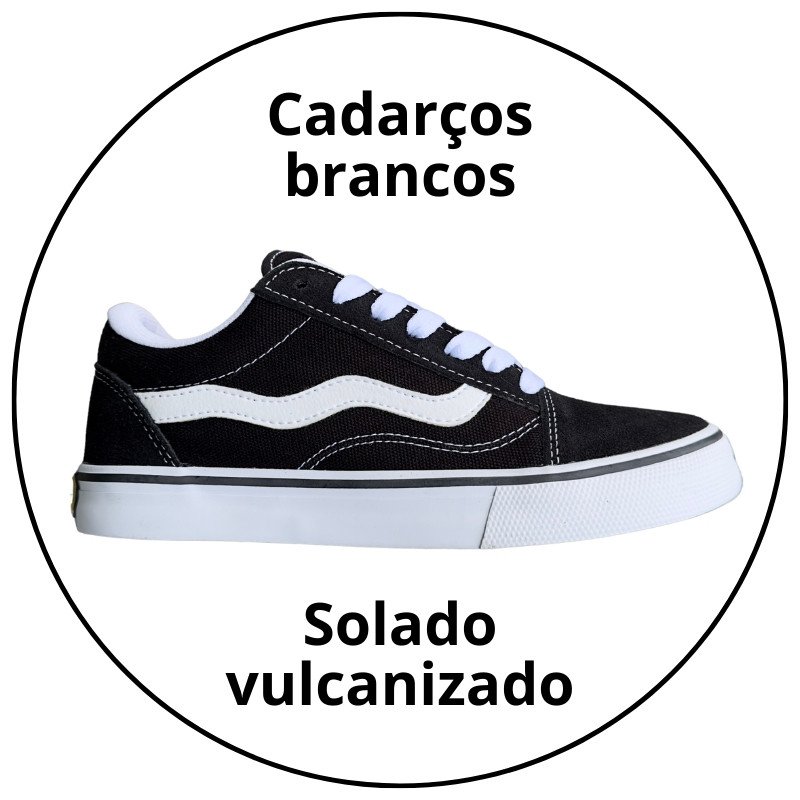 tenis mad rats old school preto sola branca descricao 1