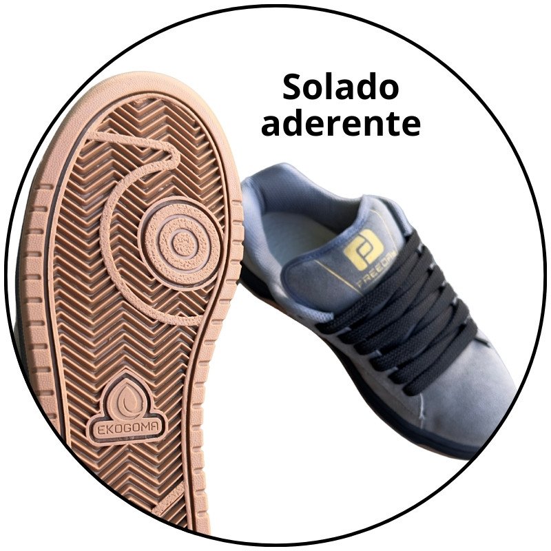 tenis freeday jab camurca serie gold verde militar preto descricao 3