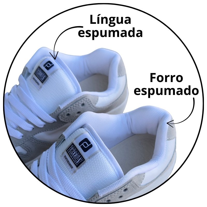 tenis freeday grandir ox cinza branco descricao 2